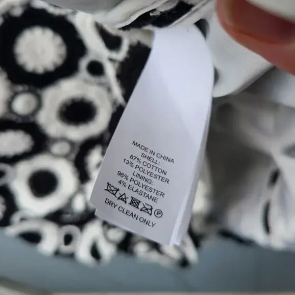 Kate Spade Crochet Circle Sheath Dress Size 4 B/W - Picture 8 of 11